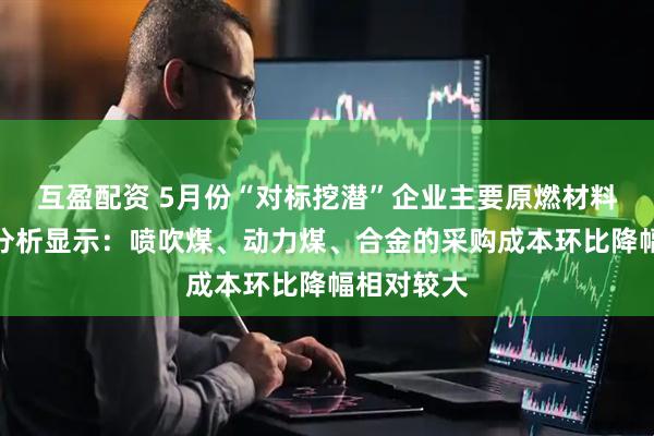 互盈配资 5月份“对标挖潜”企业主要原燃材料采购成本分析显示：喷吹煤、动力煤、合金的采购成本环比降幅相对较大